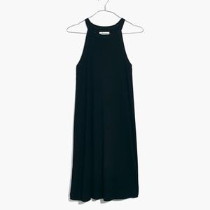 Madewell District swing black ribbed dress
